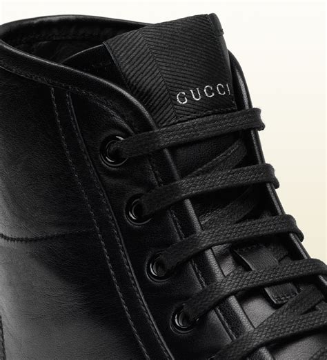 black gucci high tops leather|all black gucci high tops.